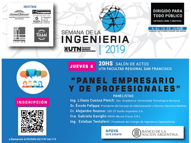 Con un Panel Empresario y de Profesionales, empieza este jueves la Semana de la Ingeniería