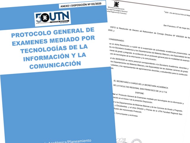 Se aprobó el Protocolo General de Exámenes mediado por TICs