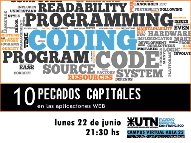 Charla de capacitación sobre los "10 pecados de las aplicaciones web"