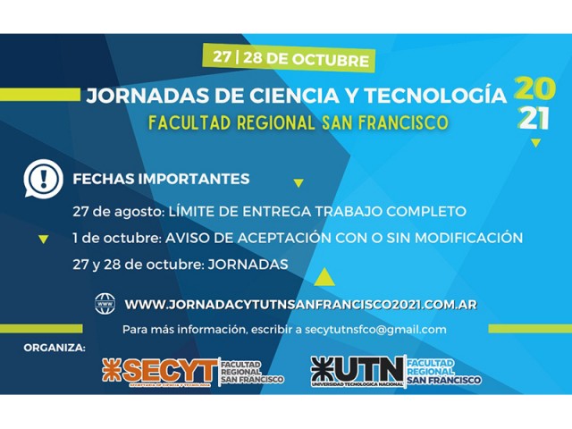 Comenzó la recepción de trabajos para las Jornadas de Ciencia y Tecnología 2021