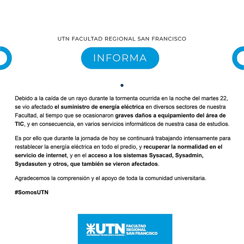 Tormenta eléctrica ocasionó graves daños en equipamientos de nuestra Facultad