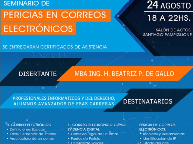 Se realizará un Seminario de "Pericias en correos electrónicos"