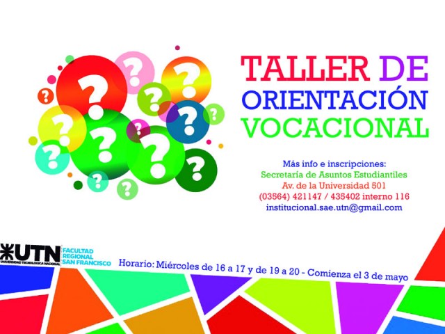 Están abiertas las inscripciones para Taller de Orientación Vocacional