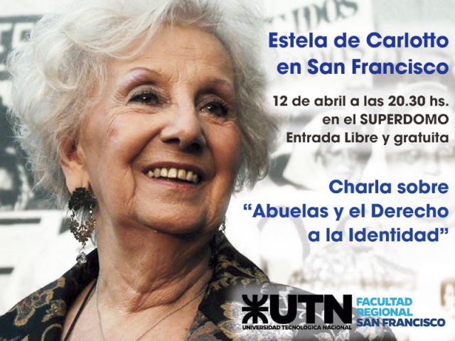 Charlas para Pensar: Estela de Carlotto llega a San Francisco