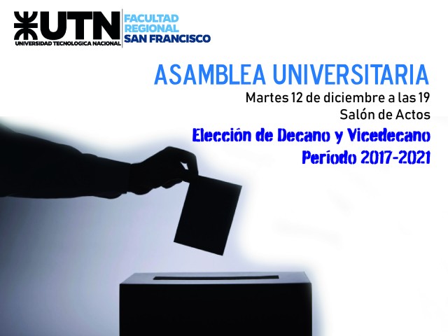 El martes 12 se llevará a cabo la Asamblea Universitaria de nuestra Facultad